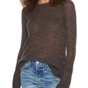 Pullover Wool Blend Frayed Sweater